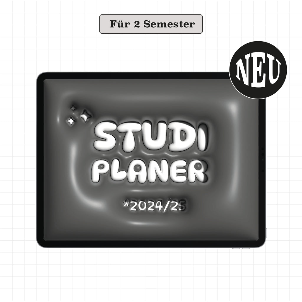 Digitaler Planer für 2 Semester 2024/25. Perfekt für die Organisation im Studium, ideal für GoodNotes und digitale Kalender.