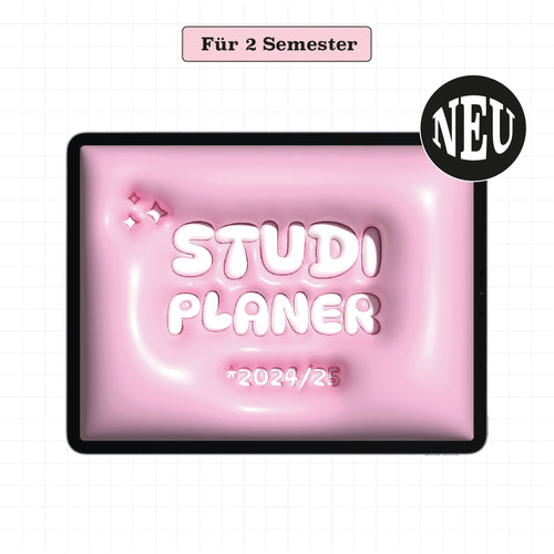 Digitaler Planer für 2 Semester 2024/25. Perfekt für die Organisation im Studium, ideal für GoodNotes und digitale Kalender.
